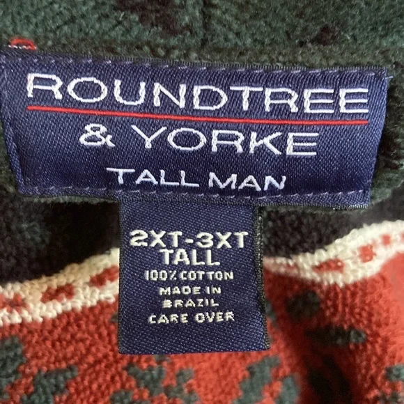 Roundtree & York Big & Tall Man Robe Mens Size 2X 3X Pockets Bathrobe Deer Cabin - Picture 8 of 9